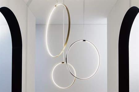 Panzeri+Rippvalgusti Zero Round Vertical ?74cm LED 34W 3059lm 2700K CRI>90 matt brass